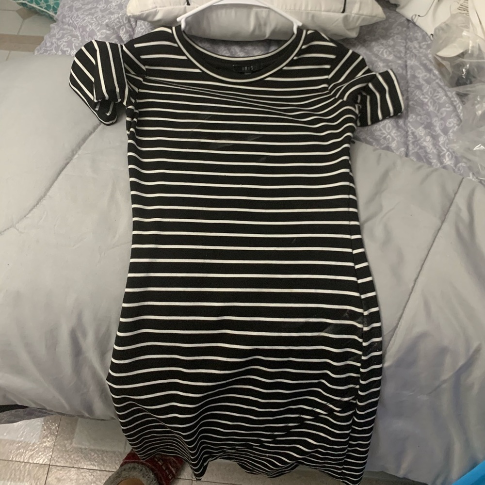 Black and white mini dress